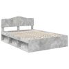vidaXL Bettrahmen mit Kopfteil Beton 140 x 190 cm Massives Kiefernholz