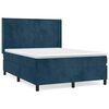 vidaXL Boxspringbett mit Matratze Dunkelblau 140x190 cm Samt