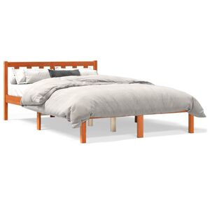 vidaXL Massivholzbett ohne Matratze Wachsbraun 120x190 cm Kiefernholz