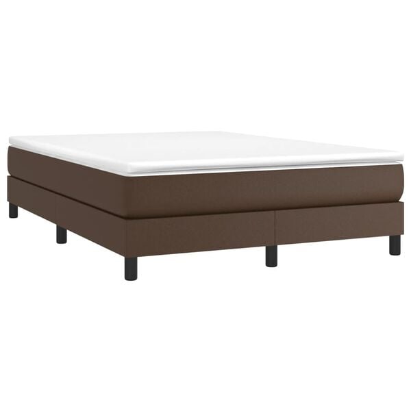 vidaXL Boxspringbettgestell Braun 140x200 cm Kunstleder