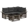 vidaXL Gartensofa-set 5 stk. Grau und Dunkelgrau Poly-Rattan