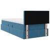vidaXL Bett mit Stauraum und LED mit LED Dunkelblau 90 x 190 cm Samt