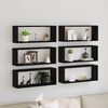vidaXL Wandregale mit Regal 6 pcs Schwarz Eichen-Optik 60 x 15 x 23 cm