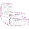 vidaXL Boxspringbett mit Matratze Dunkelgrau 90x200 cm Stoff