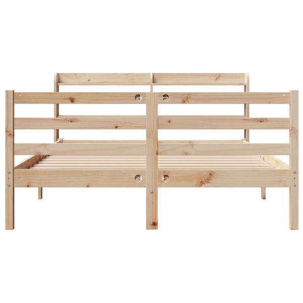 vidaXL Bettgestell mit Kopfteil ohne Matratze 135x190 cm