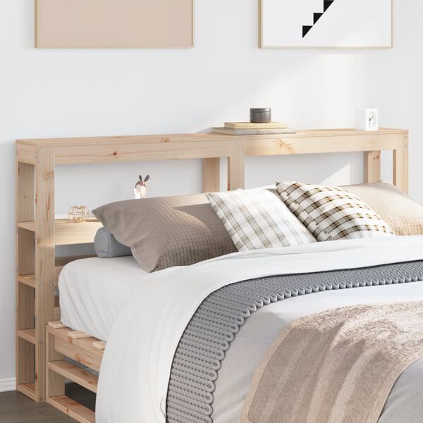 vidaXL Kopfteil mit Ablagen 140 cm Massivholz Kiefer