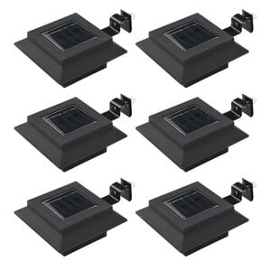vidaXL Outdoor Solarleuchten 6 St&uuml;ck LED Quadratisch 12 cm Schwarz