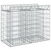 vidaXL Gabionen Hochbeet Silber 100 x 50 x 80 cm Verzinkter Stahl