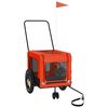 vidaXL Fahrradanh&auml;nger Hunde Orange und Schwarz Oxford-Gewebe & Eisen