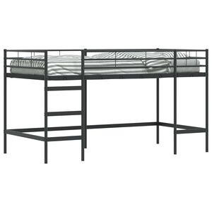 vidaXL Kinderloftbett Schwarz 90 x 200 cm Stahl