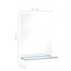 vidaXL Wandspiegel mit Regal 30&times;50 cm Hartglas