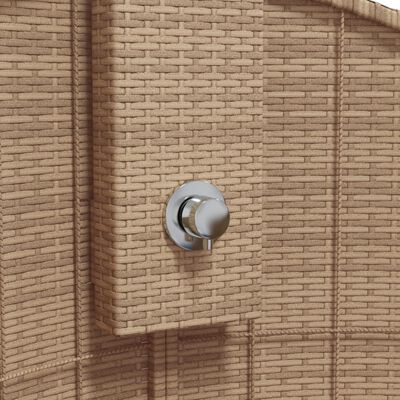 vidaXL Gartendusche Beige 100x100x241,5 cm Poly Rattan Akazienholz