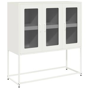 vidaXL Sideboard Wei&szlig; 100,5x39x107 cm Kaltgewalzter Stahl