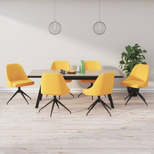 vidaXL Esszimmerst&uuml;hle 6 Stk. Gelb Samt