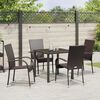 vidaXL Garten Essgruppe 5 pcs Braun Pulverbeschichteter Stahl