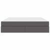vidaXL Aufbewahrungsbett mit Matratze mit Matratze 2 pcs Grau Leder