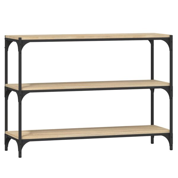 vidaXL B&uuml;cherregal Sonoma-Eiche 100x33x70,5 cm Holzwerkstoff und Stahl