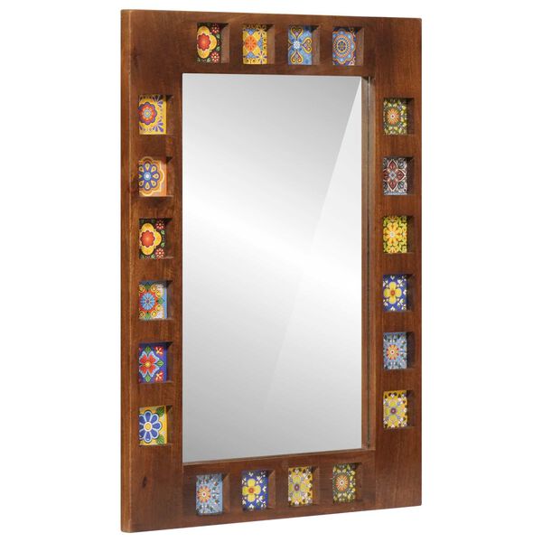 vidaXL Badezimmerm&ouml;bel-Set mit Regal 3 pcs Walnuss Massivholz Mango