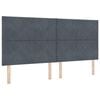 vidaXL LED Boxspringbett mit Kopfteil Dunkelgrau 200 x 200 cm Samt
