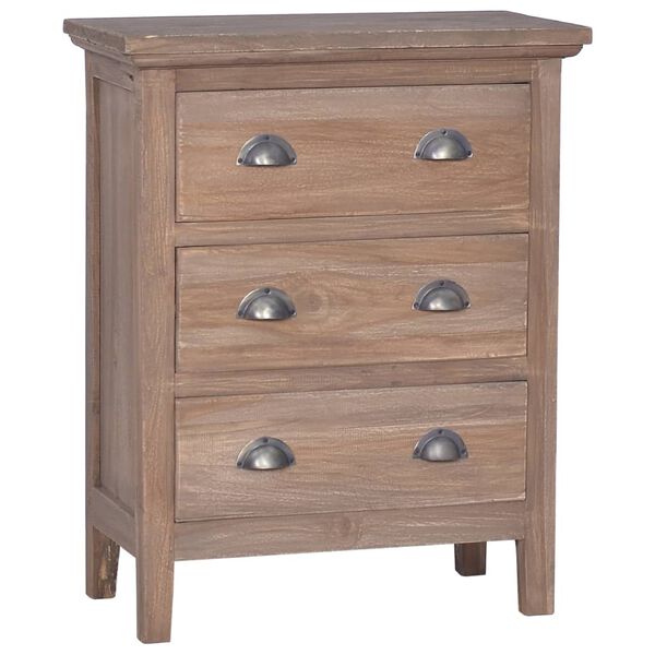 vidaXL Sideboard mit 3 Schubladen 60x30x75 cm Teak Massivholz