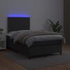 vidaXL Boxspringbett mit Matratze & LED Schwarz 120x200 cm Kunstleder