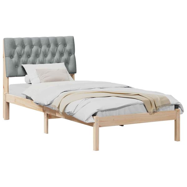 vidaXL Bettgestell mit gepolstertem Kopfteil Braun 90 x 190 cm