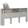 vidaXL Kopfteil mit Ablagen Betongrau 220x19x103,5 cm