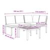 vidaXL 3-tlg. Garten-Sofagarnitur mit Kissen Schwarz Aluminium