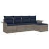 vidaXL Gartensofa-set mit Speicher 5 pcs Grau Poly-Rattan