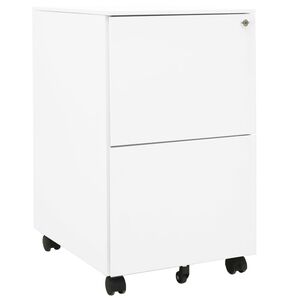 vidaXL Aktenschrank mit Rollen Wei&szlig; 39x45x67 cm Stahl