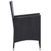 vidaXL 9-tlg. Garten-Essgruppe mit Auflagen Poly Rattan Schwarz