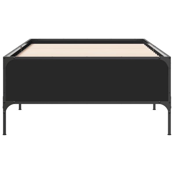 vidaXL Bettgestell Schwarz 100x200 cm Holzwerkstoff und Metall