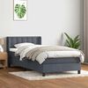 vidaXL Boxspringbett mit Matratze Dunkelgrau 80x220 cm Samt