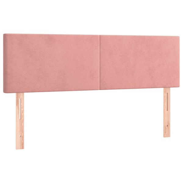 vidaXL Kopfteile Rosa 144x5x78/88 cm Samt