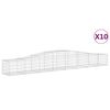 vidaXL Gabionen mit Hochbogen 10 Stk. 400x50x40/60cm Verzinktes Eisen