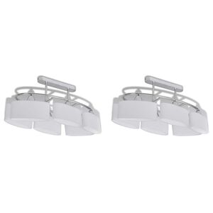 vidaXL Deckenlampe mit ellipsenf&ouml;rmigen Glasschirmen 2 Stk. E14