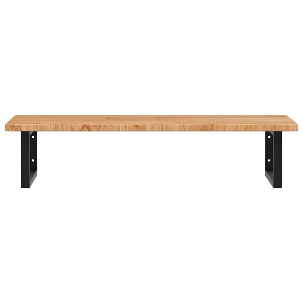 vidaXL Waschtischplatte mit Halterung Stahl und Massivholz Eiche