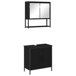 vidaXL Badezimmerm&ouml;bel-Set 2 stk. Schwarz 60 x 30 x 60 cm