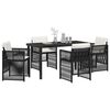 vidaXL Garten Essgruppe 5 pcs Schwarz Pulverbeschichteter Stahl