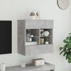 vidaXL TV-Wandschrank mit LED-Leuchten Betongrau 58,5x30x60,5 cm