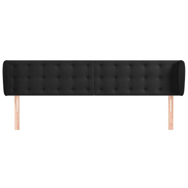 vidaXL Kopfteil mit Ohren Schwarz 203x23x78/88 cm Samt
