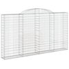 vidaXL Gabionen mit Hochbogen 11 Stk 300x30x160/180cm Verzinktes Eisen
