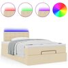 vidaXL Ottoman-Bett mit Matratze & LEDs Creme 120x200 cm Stoff