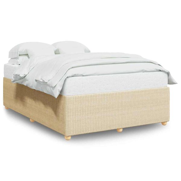 vidaXL Bettgestell ohne Matratze Creme 140x200 cm Stoff