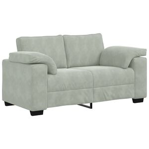 vidaXL Zweisitzer-Sofa Hellgrau 120 cm Samt