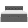 vidaXL Ottomane Bett mit Matratze & LEDs Dunkelgrau 140x190 cm Stoff