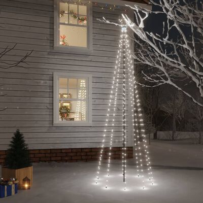 vidaXL LED-Weihnachtsbaum mit Erdnägeln Kaltweiß 310 LEDs 300 cm