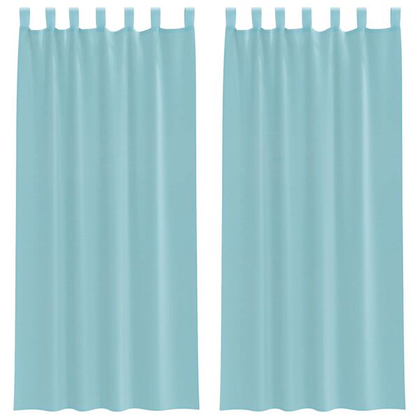 vidaXL Voile Vorh&auml;nge mit Schlaufen 2 Stk. T&uuml;rkis 140x225 cm
