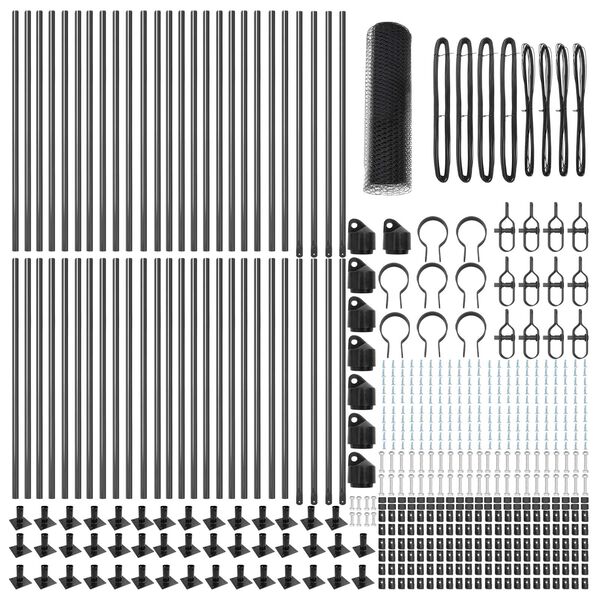 vidaXL Zaunpfosten Grau 100 x 1 m (25 mm Maschen) Stahl und PVC