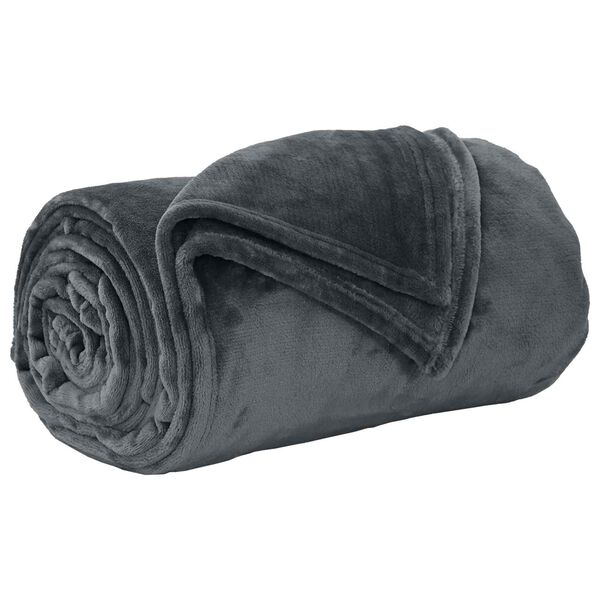 vidaXL &Uuml;berwurfdecke Dunkelgrau 240 x 270 cm Fleece